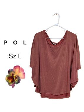 🤎 POL Oversized Boho Blouse Large Earthy Brown Tunic Whimsigoth Flowy 🤎